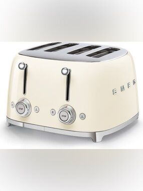 Smeg Cream 50's Retro Style 4 Slice Toaster NEW